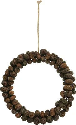 Produktbild von Zapfenkranz Naturdeko Erlenzapfen Türkranz Ø25cm mit Jute zum Hängen