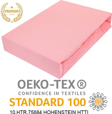 Produktbild von Spannbettlaken Jersey Bettlaken Betttuch Laken mit Gummizug 100% Baumwolle 90x160 cm ROSA PREMIUM
