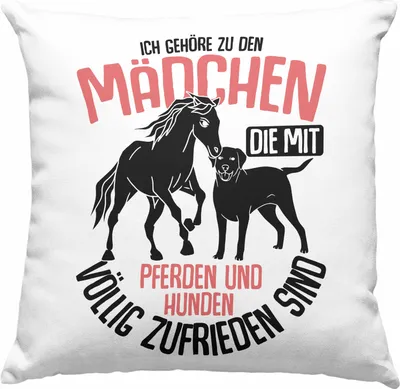 Produktbild von Trendation - Lustige Reiter Sprüche Geschenk Deko-Kissen mit Füllung 40x40 Reiterin Pferde Mädchen Geschenkidee Pferde Und Hunde (Grau)