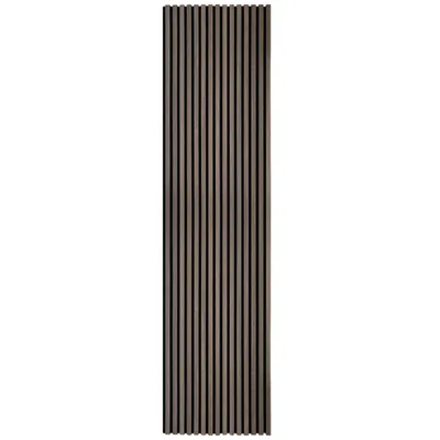 Productafbeelding van LP Projekt Houten wandpaneel 240x60 cm | Modern 3D akoestisch paneel voor ruimtes en kantoren | Decoratief eikenhout, donkerbruin wandpaneel, geschikt voor decoratieve wandbekleding