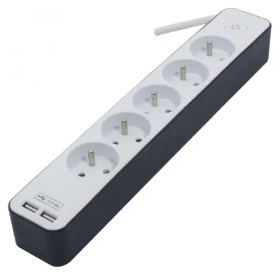 Zdjęcie produktu dla Przedłużacz Chacon, 5 gniazd, 3500W, 230V, 1,5m, USB, czarny