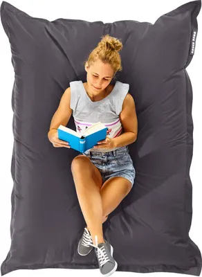Produktbild von Green Bean® Sitzsack "Square" XXL 140x180cm mit 380 Liter EPS Perlen - Riesensitzsack für Kinder & Erwachsene - Anthrazit