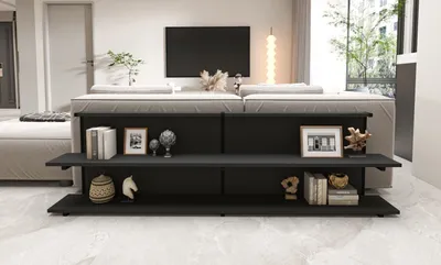 Produktbild von Skye Decor, Hochwertiger Beistelltisch, Anthrazit, 180 x 52 x 22 cm | 100% melaminbeschichtete Spanplatte & Metall, 18 mm dick | Modernes Design für stilvolle Wohnräume.