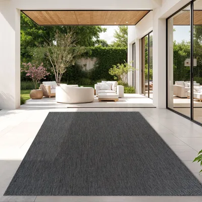 Produktbild von TT Home Teppich Für Outdoor Küchenteppich Balkon Terrasse Unifarbenes Design Modern Größe 120x160 cm