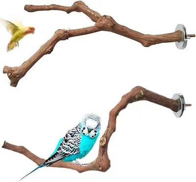 Produktbild von Naturholz Vogelstangen für Vogelkäfige, 2 Stück