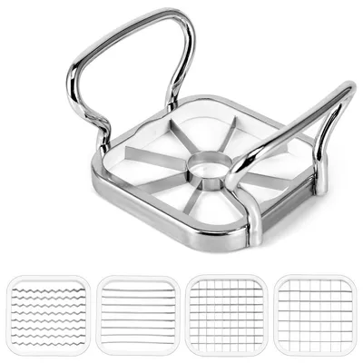 Produktbild von Kartoffelschneider 5 in 1,Edelstahl Apfelschneider und Multifunktionaler Obst und Gemüseschneider,Pommesschneide