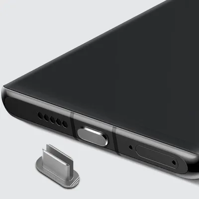Produktbild von Cadorabo Schutzkappe für USB C in Grau Staub Schutz Stecker Stöpsel Staubdicht