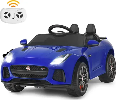 Produktbild von 12V Kinderauto Elektroauto Jaguar F-Type mit 2,4G Fernbedienung & Musik & LED-Licht & Hupe (Blau)