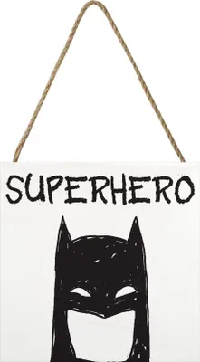 Produktbild von Batman - Holzklotz, Superheld PM6028 (20 cm x 20 cm) (Weiß/Schwarz)
