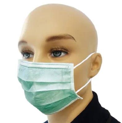 Produktbild von 50 Stück Mundschutz Hygienemaske | 3-lagig | Elastikbänder | Nasenbügel | Blau