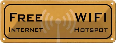 Produktbild von vianmo Blechschild 10x27 cm free Internet WIFI Hotspot Warnschild Hinweisschild Sicherheit Vorsicht