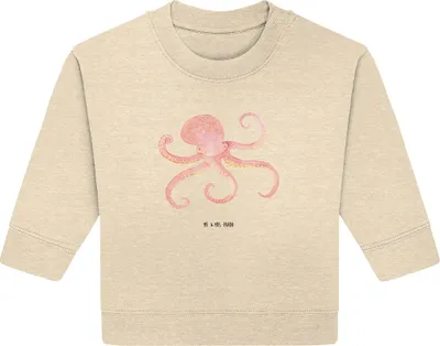 Produktbild von Mr. & Mrs. Panda Organic Baby Pullover Tintenfisch 24. - 36. Monat - Natural Raw - Geschenk, Meerestier, Wasser, Krake, Bullover, Lustige Sprüche, Ozean, Meer