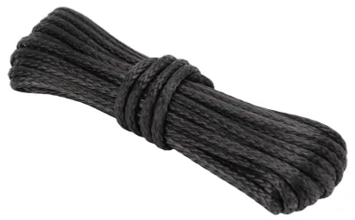 Image de Câble de treuil pour remorque, 15 m / 50 ft, en nylon noir, résistant à l'usure, de rechange pour SUV, camions, VTT et UTV