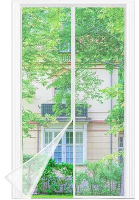 Productafbeelding van Vliegenhor voor balkondeur, 100x220 cm, met magneetsluiting en klittenband, wit