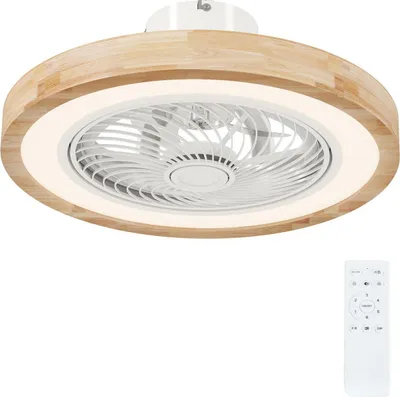 Produktbild von Deckenventilator mit Beleuchtung Fernbedienung LED Ventilator Deckenleuchte Dimmbar mit RGB-Farbe, 6 Geschwindigkeiten 40 W Lampe mit Ventilator, Timer umkehrbar für Schlafzimmer Natur 50 cm |