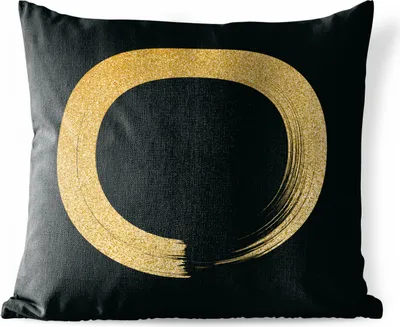 Produktbild von MuchoWow® Outdoor Kissen - Kreis aus goldenem Glitter auf schwarzem Hintergrund - 45x45 cm - Wetterfest - Lounge Kissen - Fotokissen - Dekoratives Kissen