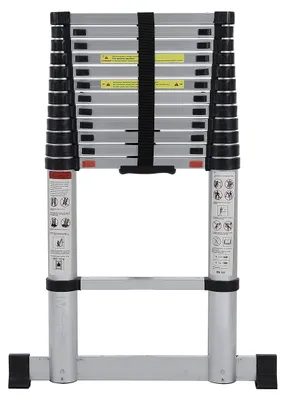 Teleskopleiter mit Soft-Close, Aluminium, 3,80 m, ausziehbar