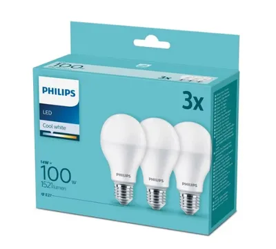 Zdjęcie produktu dla Philips LED E27 zestaw 3 100W 4000K