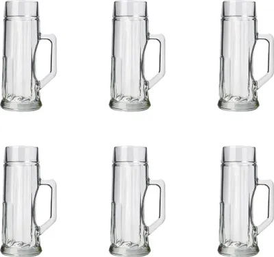 Produktbild von Bierglas, Bierkrug, Maßkrug, Bierseidel 6er Set Biergläser, Premium, Gerippt - 0,3 Liter