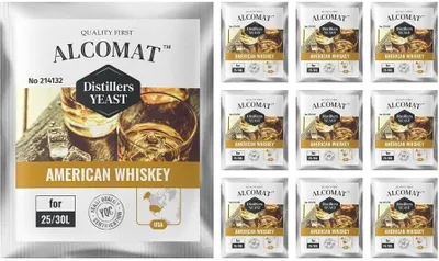 Produktbild von American Whiskey Distillers Yeast ALCOMAT Whisky Yeast | Alkohol Hefe | Gärhefe| 10g/ 25 bis 30 Liter, 10 Stück