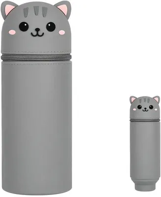 Produktbild von Silikon Etui für Schule, weich, mit Reißverschluss, Katze