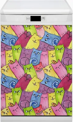 Produktbild von Abwaschbar 45x80 cm Geschirrspüle Magnetmatte Küche Dekorative  - Glückliche Katzen