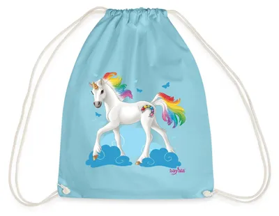 Produktbild von Spreadshirt Schleich Bayala Regenbogeneinhorn Turnbeutel, One size, Aqua
