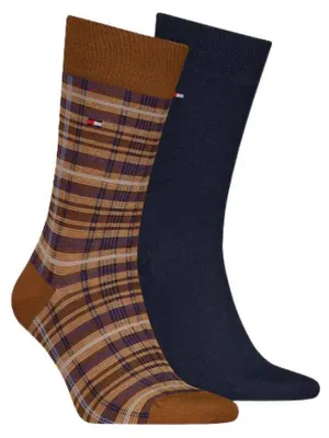 Image de Tommy Hilfiger - Chaussettes pour homme (lot de 2) NA1115 (44,5 EU - 47 EU) (marine/marron)