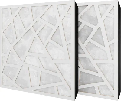 Obrázek produktu pro Sada 6 akustických panelů SKYROSS, potah samet, rozměry 50x50x5 cm, barva bílá/bílá – včetně montážní sady