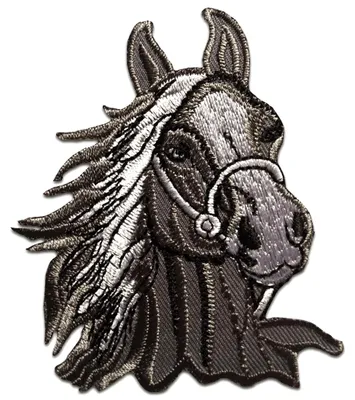 Produktbild von Pferd Hengst Tier - Aufnäher, Bügelbild, Aufbügler, Applikationen, Patches, Flicken, Zum Aufbügeln, Größe: 7,3 x 9 cm