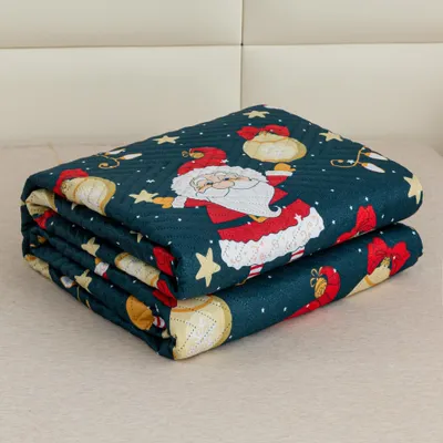 Produktbild von FEBE Tagesdecke Weihnachts Nikolau Bettüberwurf 240x200 cm Überwurfdecke Sofadecke Sofaüberwurf Flauschig Mikrofaser Zimmer Deko