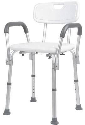 Produktbild von Duschstuhl Badewannensitz Duschhocker - Höhenverstellbar 41-53 cm - Abnehmbare Rückenlehne - Rutschfest
