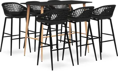 Produktbild von dkd-home-decor Bar-Set 7-tlg. Schwarz MDF, Metall, PP 120 x 60 x 105 cm