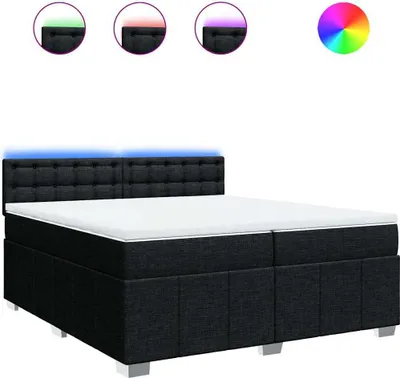 Produktbild von vidaXL Boxspringbett mit Matratze Schwarz 200x200 cm Stoff