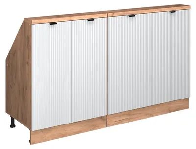 Zdjęcie produktu dla Zestaw szafek na dach skośny Vicco Rion Białe pofałdowanie 140 cm Zestaw 2 sztuk, Model 59707