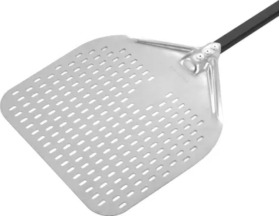 Produktbild von TECHNICA Pizzaschieber perforiert 355x405x1500 mm – Quadratische Pizzaschaufel Ergonomischer Aluminiumgriff – Pizzaschieber aus Edelstahl – Ideal für Steinofen & Gas Pizzaofen