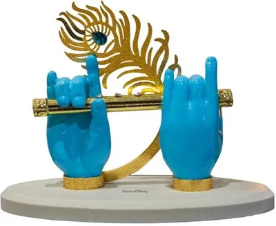 Image de Décoration murale bleue, 1 pièce, 11,4 x 8,9 cm