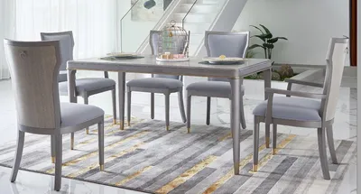 Obrázok produktu pre Lehnstühle Stuhl Set Gruppe Esszimmer Holz Polster Stühle 6x Lehn Garnitur