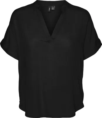 Produktbild von Vero Moda VMBEAUTY Top,10279697,S, Top (Kleidung), Erwachsener, Weiblich, Schwarz, S, Kurzärmel