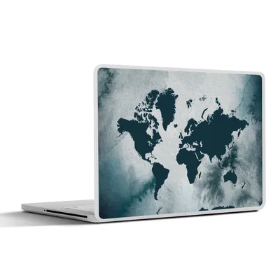 Produktbild von MuchoWow® Laptop Aufkleber Sticker Cover Weltkarte - Farbe - Aquarell 31x22.5 cm - Laptop-Deko