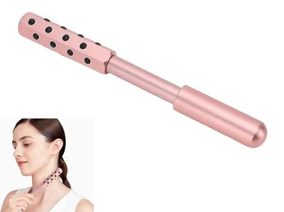 Produktbild von Gesichts- & Körper-Massagegerät mit 24 Germanium-Steinen, Anti-Aging Beauty Roller, tragbar, Massage & Lifting