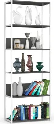 Image de Étagère métallique 70 cm TOMIRAN - blanc / gris