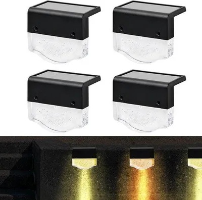 Produktbild von Solarleuchten-Set für den Garten, 4 Stück - IP65, wasserdicht - warmweißes und gelbes Licht - ideal für die Dekoration im Freien