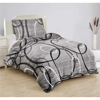 Obrázek produktu pro Mikroplyšové povlečení 140x200 + 70x90 - Rings černé