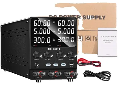 Immagine prodotto di Alimentatore CC, doppio canale, tensione regolabile, 60 V 5 A doppio canale