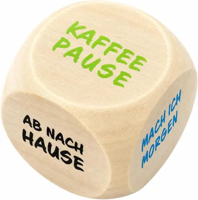 Productafbeelding van Beslissingsdobbelsteen van hout voor dagelijks gebruik - 3 x 3 x 3 cm - Snelle beslissingen - Kleurrijke spreuken