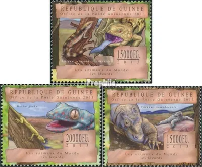 Produktbild von Briefmarken Guinea 2013 Mi 9813-9815 (kompl. Ausgabe) postfrisch Eidechsen(Tiliqua scincoides scincoides)