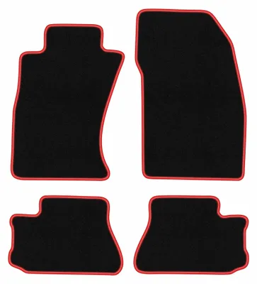 Obrázek produktu pro Velurové autokoberce pro: Mitsubishi 3000GT 1994-2001 (kupé) – sada 4 ks, černo-červené, na míru – Wielganizator CARLUX