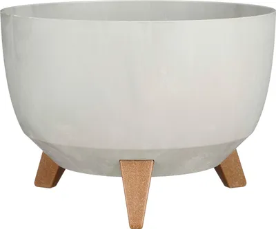 Image de Mica Decorations Doppio Support pour plantes - 18,5 x Ø33 cm - Grand pot de fleurs pour l'extérieur - Support pour fleurs pour balcon - Plastique recyclé - Gris