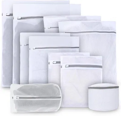 Productafbeelding van Wasnet, stevige waszak met netritssluiting, 10 stuks waszakken voor wasmachine, ideaal voor fijne was, ondergoed, sokken, beha's, mantels en